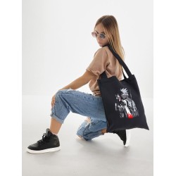Шоппер аниме с Какаши ниндзя с принтом Kakashi Shippuden ninja Ripple Junction anime merch otaku отаку черный, стритстайл сумка для шопинга и покупок тканевая женская мужская кэжуал casual y2k style.