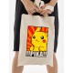 Шоппер Пикачу покемон Pikachu pokemon аниме с принтом retro anime aesthetic эстетика для анимешника отаку бежевый, стритстайл прикольная сумка для шопинга и покупок тканевая женская и мужская кэжуал.