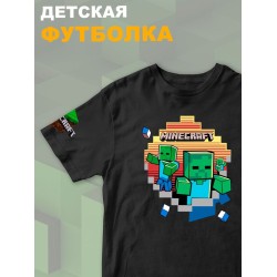 Футболка майнкрафт minecraft с принтом игры y2k детская