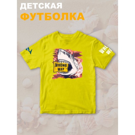 Футболка с акулой shark челюсти и jaws детская