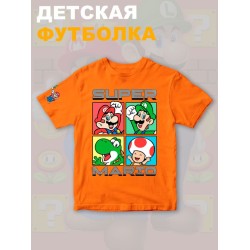Футболка супер марио и луиджи super mario нинтендо детская