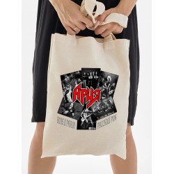 Шоппер с принтом Ария rock. Тканевая сумка с надписью русский рок в стиле street style.
