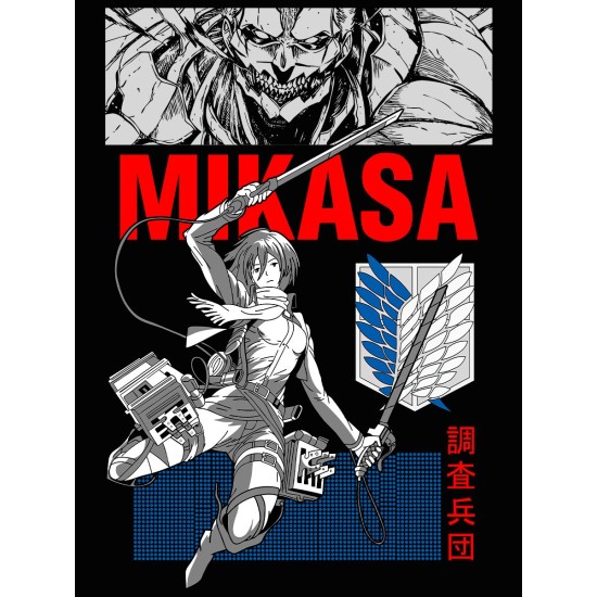 Шоппер с принтом из мультсериала Атака титанов. Тканевая сумка anime Attack on titan в стиле street style для молодежи.