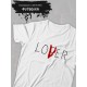 Футболка loser lover минимализм эстетика с принтом и надписью love minimalism aesthetic, белая женская и мужская, y2k андеграунд прикольная одежда кэжуал стритстайл, street style underground casual.