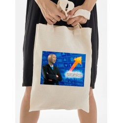 Шоппер мем стонкс stonks meme прикол с принтом надписью и рисунком dank memes бежевый, стритстайл сумка для шопинга и покупок тканевая женская и мужская андеграунд кэжуал y2k style casual underground.