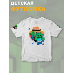Футболка майнкрафт minecraft с принтом игры y2k детская