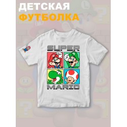 Футболка супер марио и луиджи super mario нинтендо детская