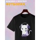 Футболка кот геймер и котик game player с принтом каваи котенок прикол для геймера kitty cat meme anime style kawaii kawai, черная женская и мужская стрит стайл мемная прикольная одежда кэжуал y2k.