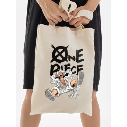 Шоппер луффи ван пис One piece Luffy 5 gear аниме мерч с принтом retro anime merch aesthetic эстетика в стиле ретро бежевый, y2k стритстайл сумка для шопинга и покупок тканевая женская мужская кэжуал.