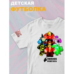 Футболка роблокс герои и roblox с принтом и надписью детская