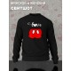 Парный свитшот для двоих влюбленных на свадьбу "Love, любовь" черный мужской. Свитшот с принтом Mickey Mouse для пар и для молодоженов.