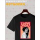 Футболка с принтом Принцесса Лея из Star wars и надписью I love you на День Валентина оверсайз черная. Футболка унисекс с картинкой Звездные войны в стиле y2k.