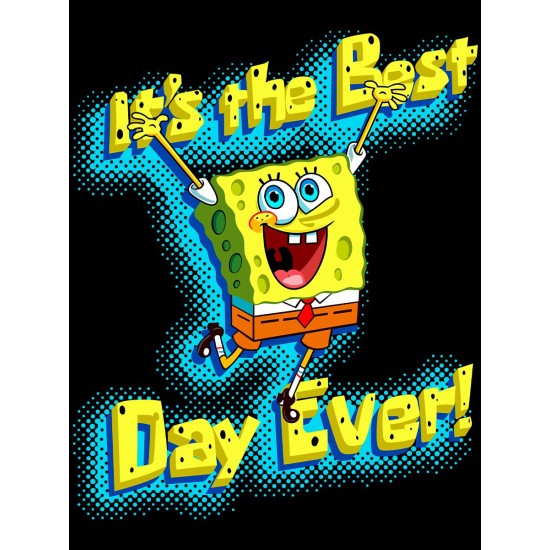 Футболка с героем Губка Боб и прикольной надписью It s the Best Day ever! Футболка детская с принтом Spongebob для мальчика и девочки. Одежда для детей и подростков стрит стайл кежуал.