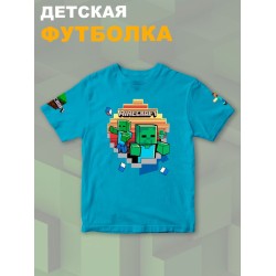 Футболка майнкрафт minecraft с принтом игры y2k детская