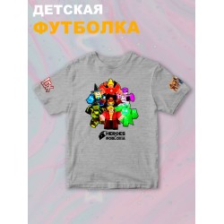 Футболка роблокс герои и roblox с принтом и надписью детская