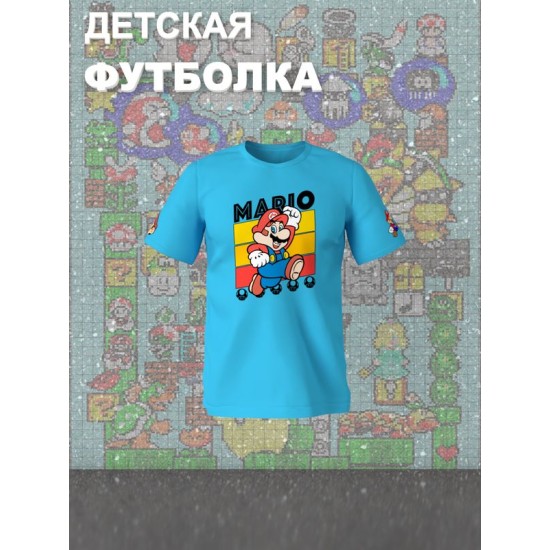 Футболка супер марио брос super mario нинтендо детская