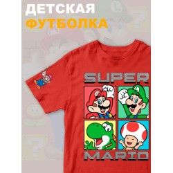 Футболка супер марио и луиджи super mario нинтендо детская
