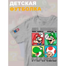 Футболка супер марио и луиджи super mario нинтендо детская