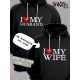 Худи парное для двоих влюбленных на свадьбу "I love my wife" черное мужское. Худи с принтом "Я люблю свою жену" для пар и для молодоженов.