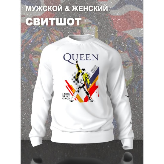 Свитшот Queen логотип с принтом, рисунком rock style, рок группа