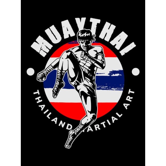 Шоппер тайский бокс muay thai Thailand martial art для спорта с принтом надписью борьба эстетика черный, стритстайл сумка для шопинга и покупок тканевая под спортивный стиль женская и мужская кэжуал.