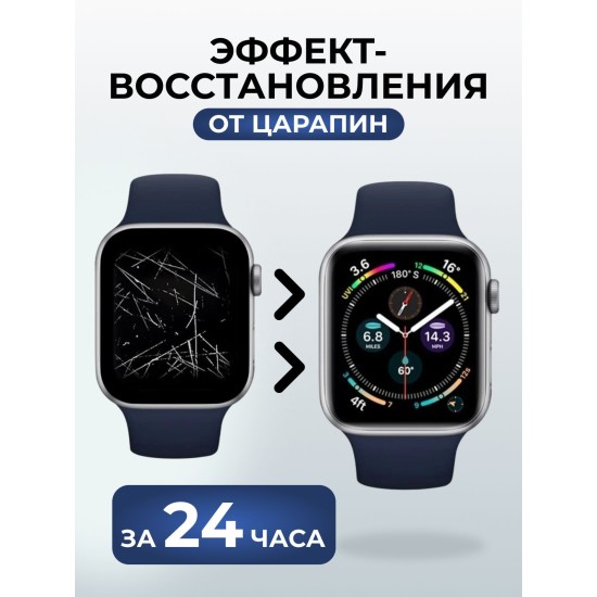 Гидрогелевая пленка на часы Apple Watch series 8 (41 мм) глянцевая. Защитная бронепленка на Айпл Вотч Сериес 8.