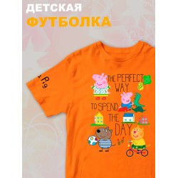 Футболка с героями мультфильма Свинка Пеппа и прикольной надписью. Футболка детская с принтом Peppa pig для мальчика и девочки. Одежда для детей и подростков стрит стайл кежуал.