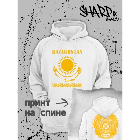 Худи с флагом Казахстана и надписью Kazakhstan