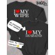 Парный свитшот для двоих влюбленных на свадьбу " I love my husband " черный женский. Свитшот с принтом "Я люблю своего мужа" для пар и для молодоженов.