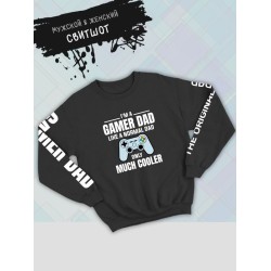 Свитшот с приколом папа и геймер и надписью dad gamer y2k