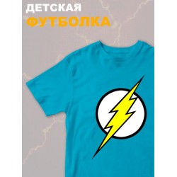 Футболка флэш и flash с молнией и супергерой y2k детская