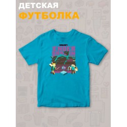 Футболка майнкрафт стив и алекс с драконом minecraft детская