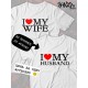 Парная футболка для двоих влюбленных на свадьбу " love my husband" белая женская. Футболка с принтом "Я люблю своего мужа" для пар и для молодоженов.