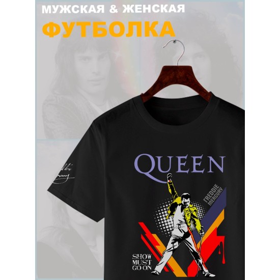 Футболка Queen логотип с принтом, рисунком rock style, рок группа