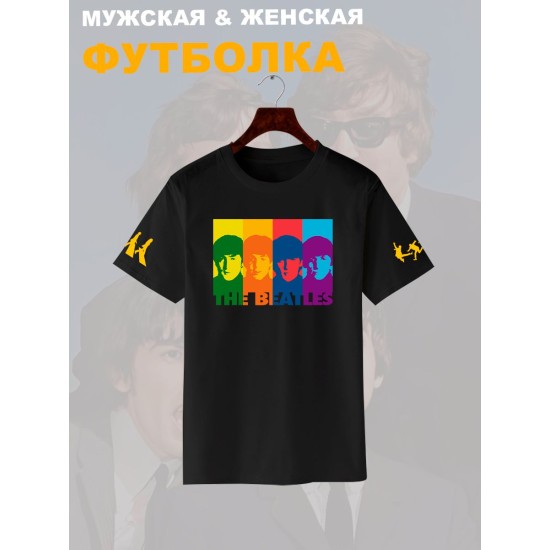 Футболка Beatles логотип с принтом, рисунком rock style