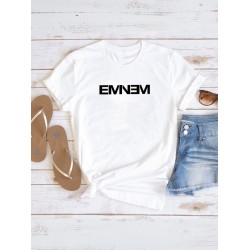 Футболка Eminem с Эминемом rap с принтом и надписью в стиле рэп music с музыкальной тематикой эстетика aesthetic, белая женская и мужская стрит стайл прикольная андеграунд одежда кэжуал underground.