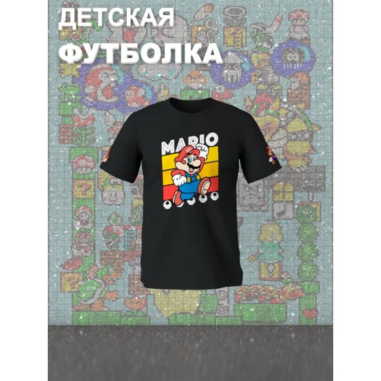Футболка супер марио брос super mario нинтендо детская