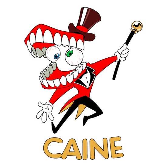 Сумка шоппер "Цифровой цирк" с персонажем Кейн и прикольной надписью "Caine". Детский шоппер с принтом "Digital Circus" для мальчика и девочки, фанов уцц. Тканевая сумка подростковая на плечо casual