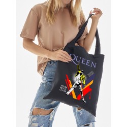 Шоппер бежевый с принтом Рок группа Queen. Сумка для шопинга на плечо тканевая, мужская и женская.