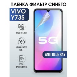 Защитная гидрогелевая пленка для смартфона Vivo Y73s. Полиуретановая плёнка anti blue ray на мобильный телефон Виво У73с, для защиты экрана.