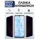 Защитная гидрогелевая пленка для смартфона Vivo Y52s. Полиуретановая плёнка антишпион на мобильный телефон Виво У52с, для защиты экрана.
