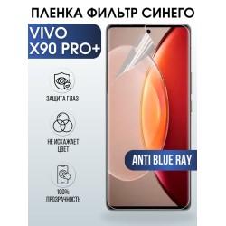 Защитная гидрогелевая пленка для смартфона Vivo X90 pro+. Полиуретановая плёнка anti blue ray на мобильный телефон Виво Х90 про+, для защиты экрана.