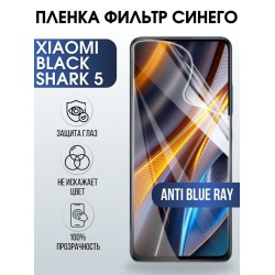 Защитная гидрогелевая пленка для Xiaomi Black shark 5, полиуретановая плёнка anti blue ray на мобильный телефон Сяоми Блек шарк 5. Защитный экран для смартфона Ксиоми.
