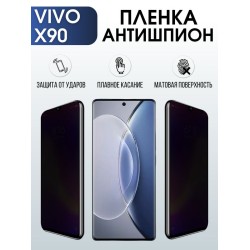 Защитная гидрогелевая пленка для смартфона Vivo X90. Полиуретановая плёнка антишпион на мобильный телефон Виво Х90, для защиты экрана.