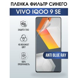 Защитная гидрогелевая пленка для смартфона Vivo IQOO 9 se. Полиуретановая плёнка anti blue ray на мобильный телефон, для защиты экрана.