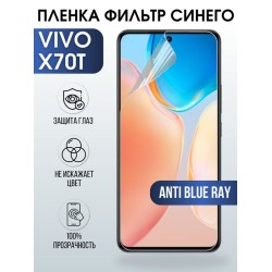 Защитная гидрогелевая пленка для смартфона Vivo X70t. Полиуретановая плёнка anti blue ray на мобильный телефон Виво Х70т, для защиты экрана.