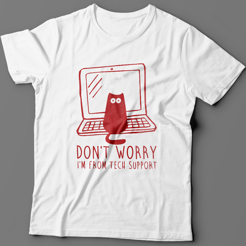 Футболка с надписью Dont worry, Im from tech support.