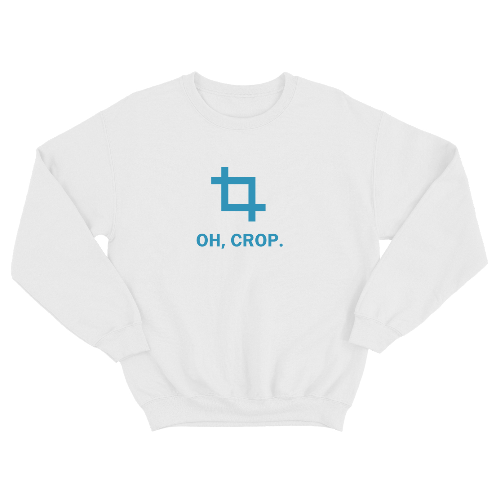 Свитшот для мужчины с интересной надписью Oh crop. Оригинальная толстовка без капюшона.