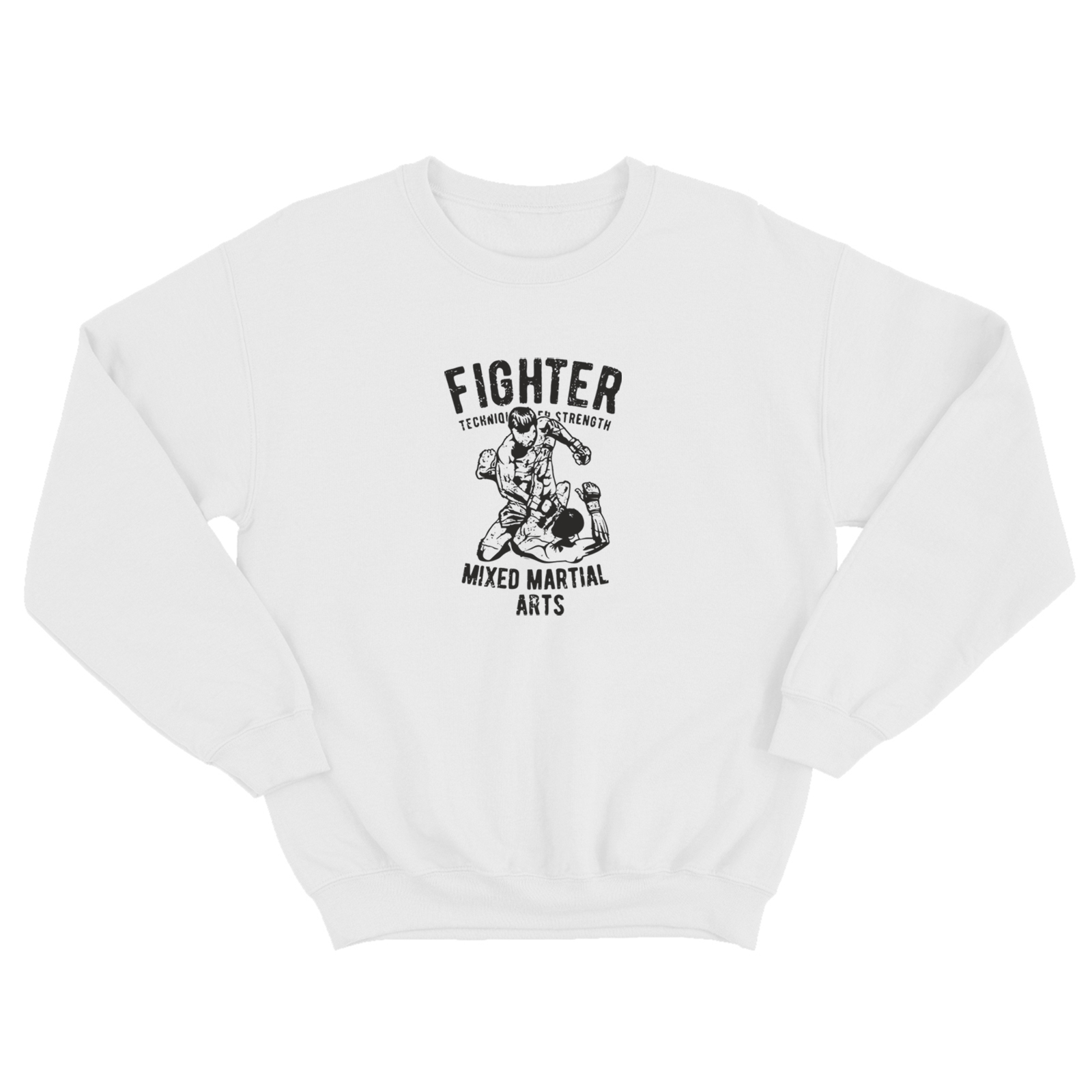 Свитшот для борцов с принтом Fighter / Мужская борцовская толстовка без капюшона для повседневной носки и для тренировок Свитшот для борцов с принтом Fighter / Мужская борцовская толстовка без капюшона для повседневной носки и для тренировок