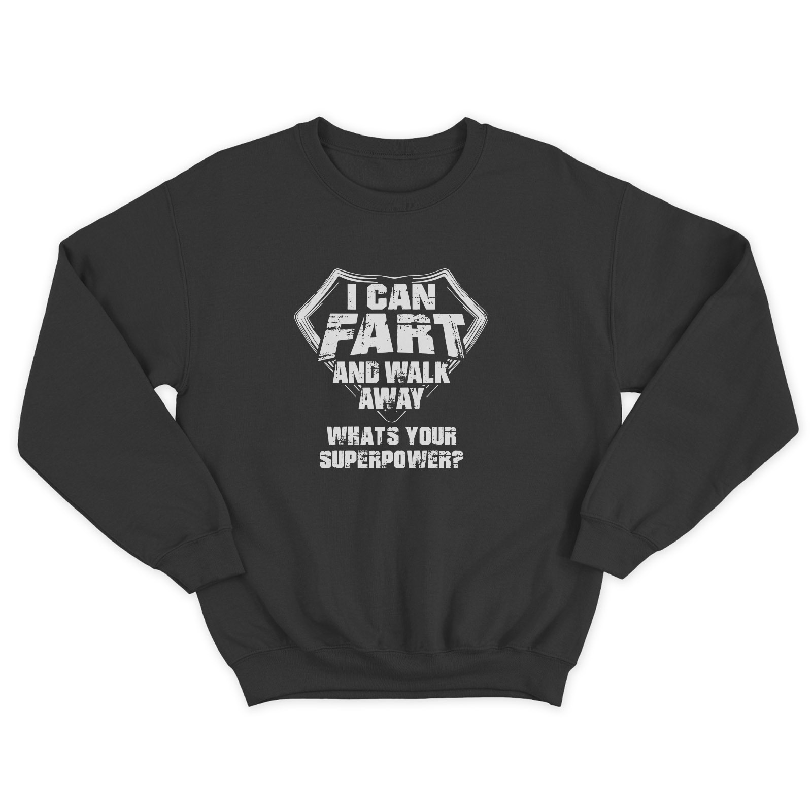 Женский прикольный свитшот с надписью I can fart and walk away / Смешная оригинальная и очень крутая толстовка без капюшона